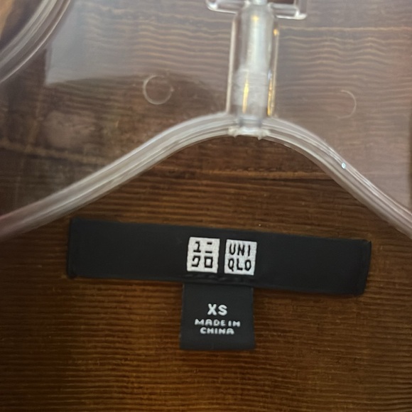 Uniqlo shirt dress. Front button tie waist. 42” long. Long sleeve. Brown - Picture 4 of 5